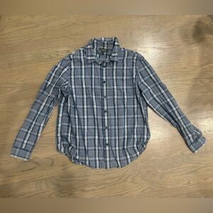 Eddie Bauer Men’s Xl blue Stripes plaid  button down shirt